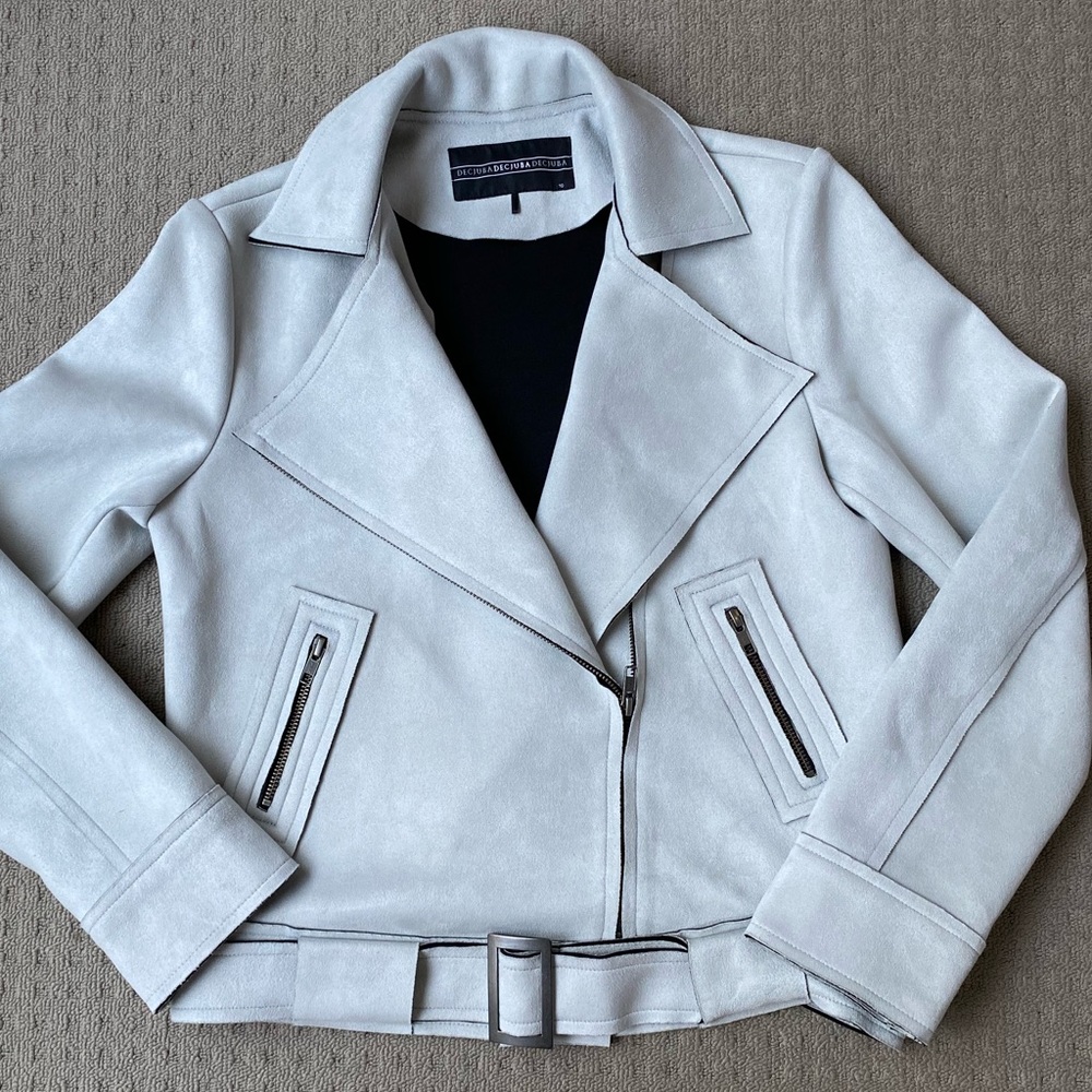 ⛔️Decjuba Women faux suede biker jacket size AU10 - Picture 4 of 13